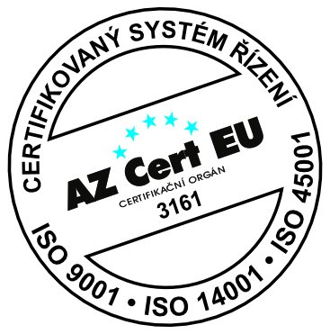 AZ Cert EU seal — certified management system ISO 9001, 14001 and 45001